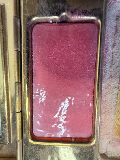 Vintage Langlois Boston Dist Cara Nome Compact Powder Makeup Case Gold Tone