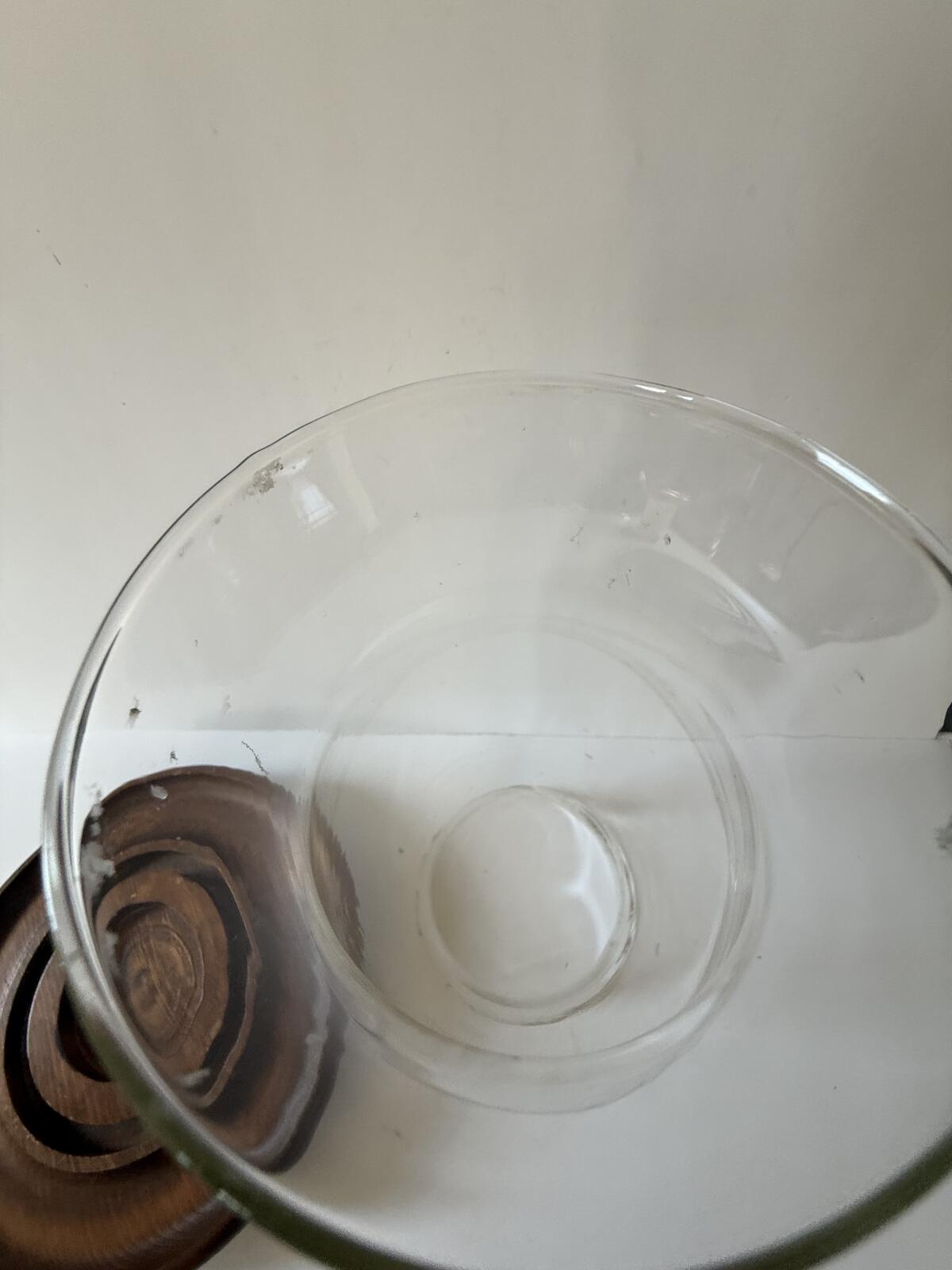 Vintage Hurricane Candle Holder Wood Base Glass Chimney Centerpiece