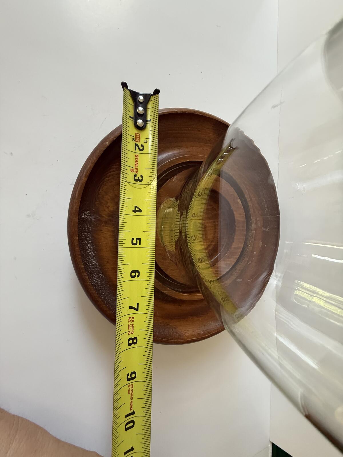 Vintage Hurricane Candle Holder Wood Base Glass Chimney Centerpiece