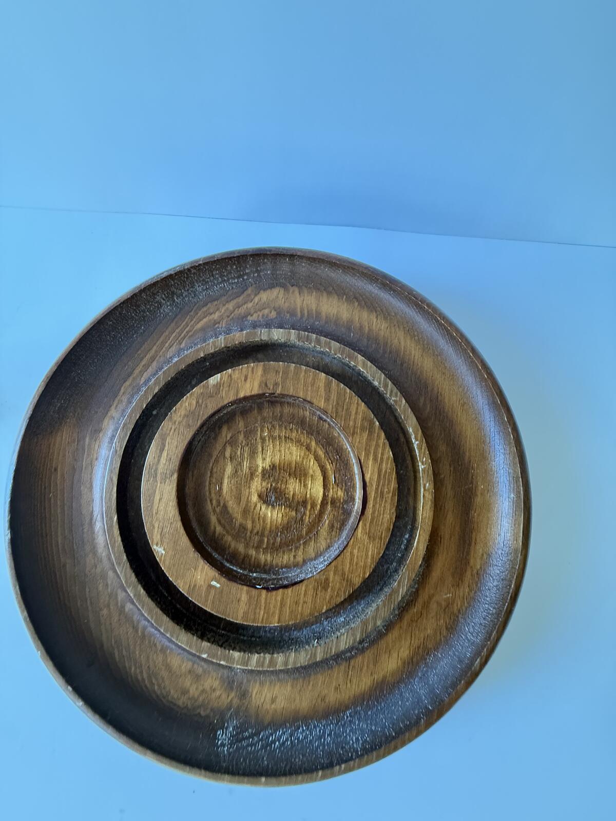Vintage Hurricane Candle Holder Wood Base Glass Chimney Centerpiece