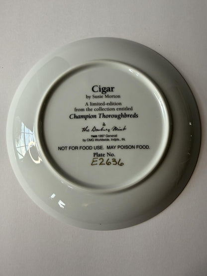 1997 Danbury Mint Cigar Champion Thoroughbreds Collector Plate Susie Morton