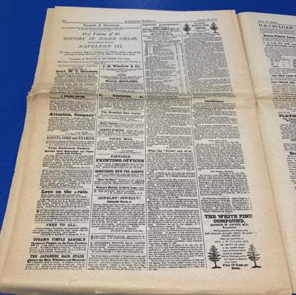 1865 HARPER’S WEEKLY NEWSPAPER ~ LINCOLN ASSASSINATION ~ JOHN WILKES BOOTH