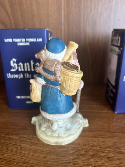 3 Santa Claus Through the Years Figures Figurine Porcelain Holiday Collectibles