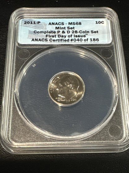 SALE!!! - 2011-P Roosevelt Dime – ANACS MS68 – First Day of Issue - SL26010001