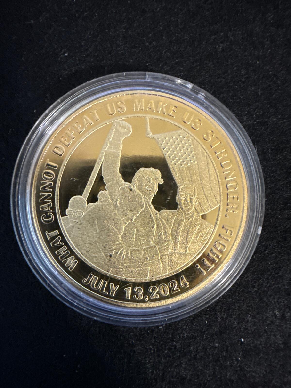 Trump Commemorative "Fight" Coin - gold plated - MD26030015