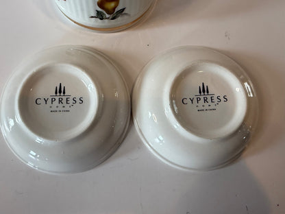Olive Theme Serving Bowl Set Cypress Home Bowls & Salem England Ramekin 3 Pc