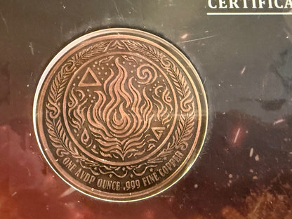 1 Oz .999 Fine Copper Phoenix Colorized Round Limited 5000 #4507 COA – alternate product view 4 of 5