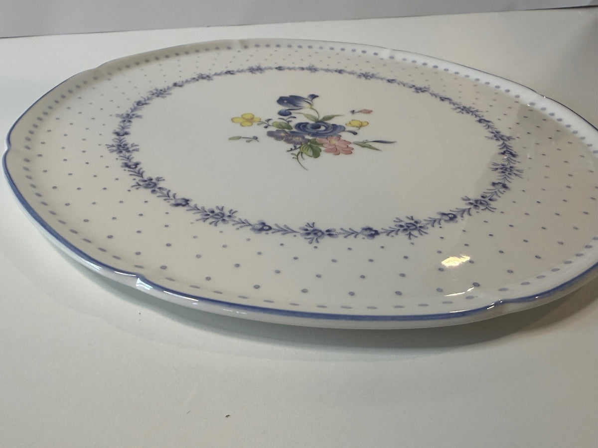 Nikko Blue Peony 10” Cake Serving Plate Japan Discontinued Floral China