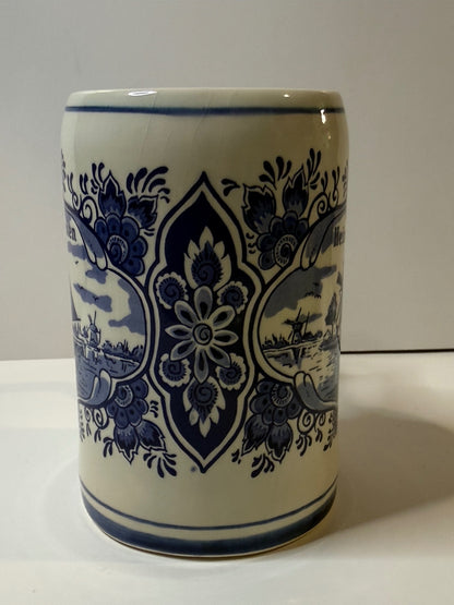 Vintage Heineken Delft Blue Beer Stein Mug Hand Painted Holland Windmill – alternate product view 6 of 8