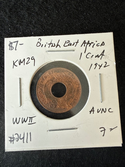1942 British East Africa Cent Coin — product photograph 1