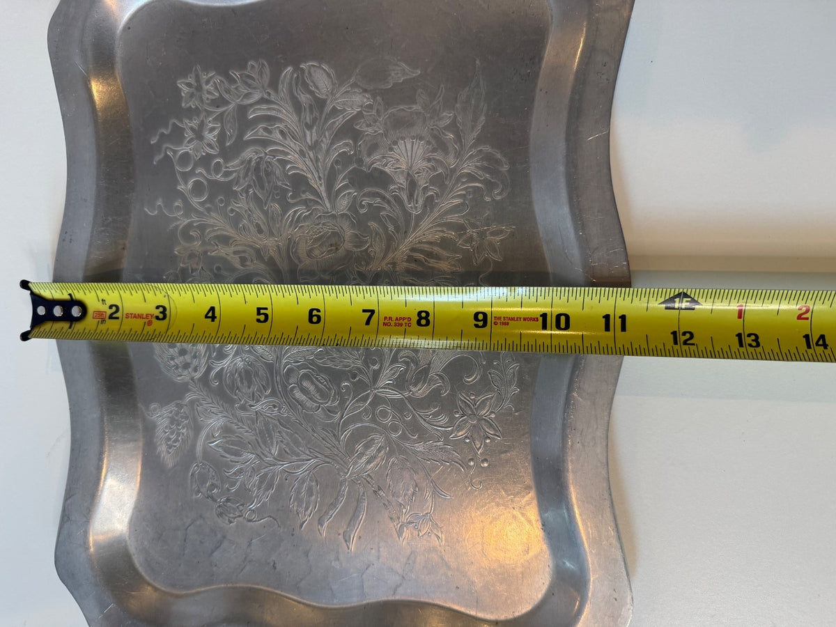 Vintage Wilson Special Brooklyn NY Aluminum Serving Tray Engraved Floral – alternate product view 5 of 6