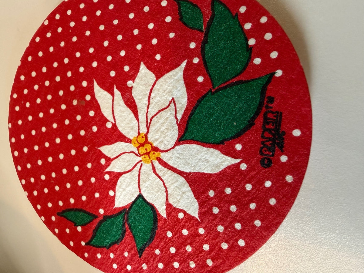 Vintage Potpourri Press Christmas Poinsettia Paper Coasters Full Tin Hong Kong – alternate product view 4 of 7