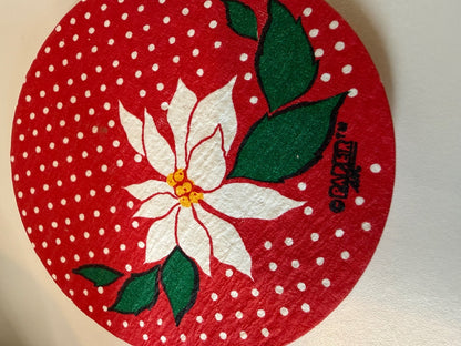 Vintage Potpourri Press Christmas Poinsettia Paper Coasters Full Tin Hong Kong – alternate product view 4 of 7