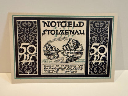 1921 Germany Stolzenau Weser Notgeld Lot 7 Notes 50 & 75 Pfennig - 28 – alternate product view 13 of 14