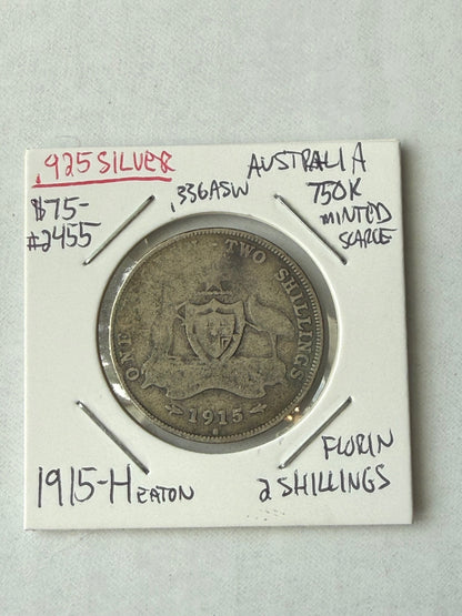 1915-H Australia Florin / Two Shillings Coin — product photograph 1