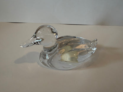 Princess House 24% Lead Crystal Duck Figurine Paperweight West Germany