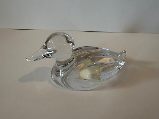 Princess House 24% Lead Crystal Duck Figurine Paperweight West Germany