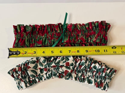 Vintage Christmas Basket Garters Bands – Holly Berry Holiday Set of 2