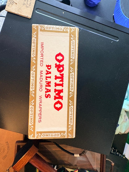 Vintage Optimo Palmas Very Mild 50 Cigar Cardboard Advertising Box Empty