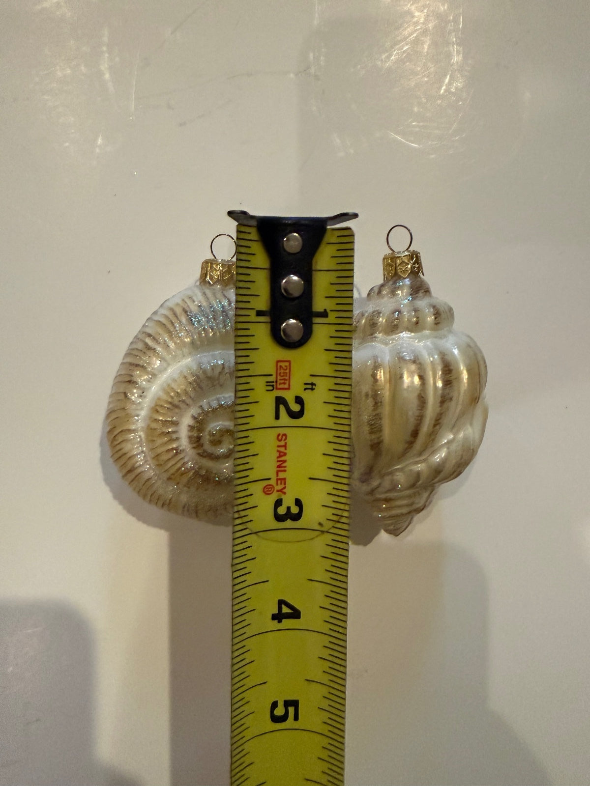 Vintage Poland Glass Seashell Christmas Ornaments Conch Spiral Shell Set 2 – alternate product view 8 of 9
