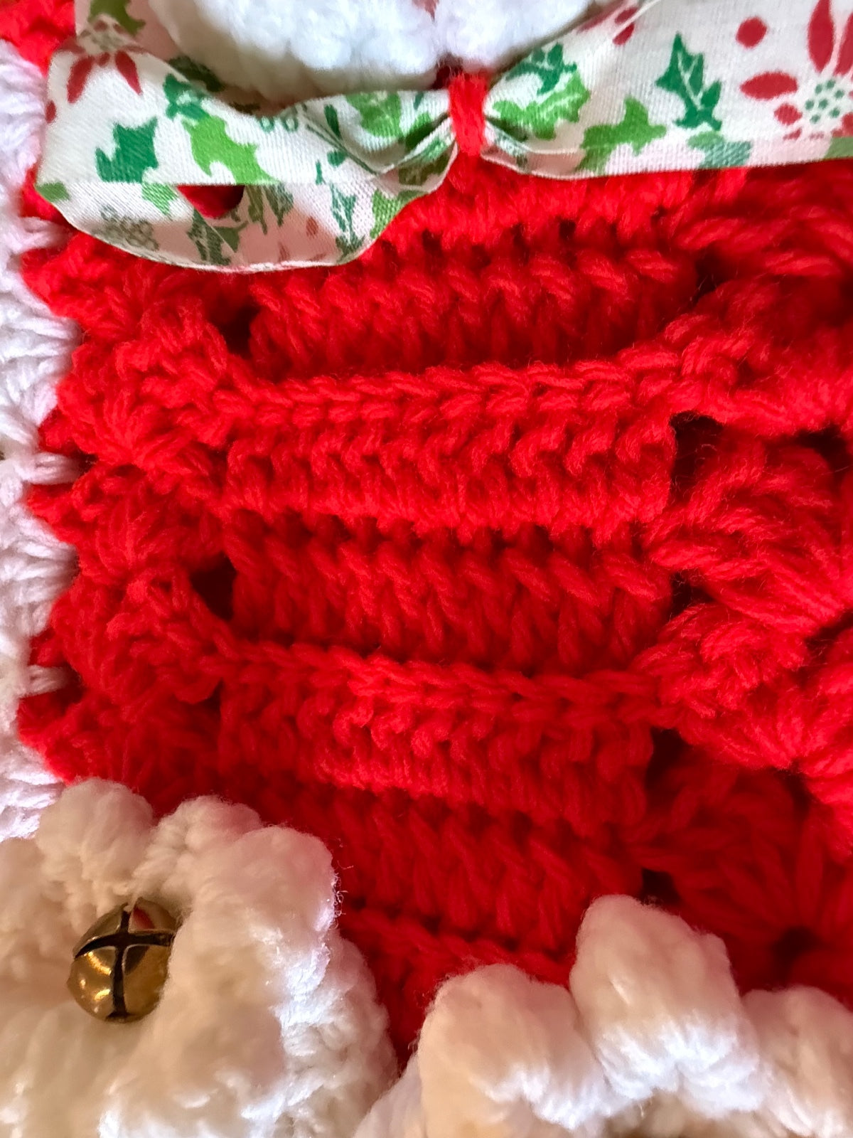 Vintage Handmade Crochet Christmas Bell Pull Wall Hangings Bells Bows Set of 2 – alternate product view 10 of 11