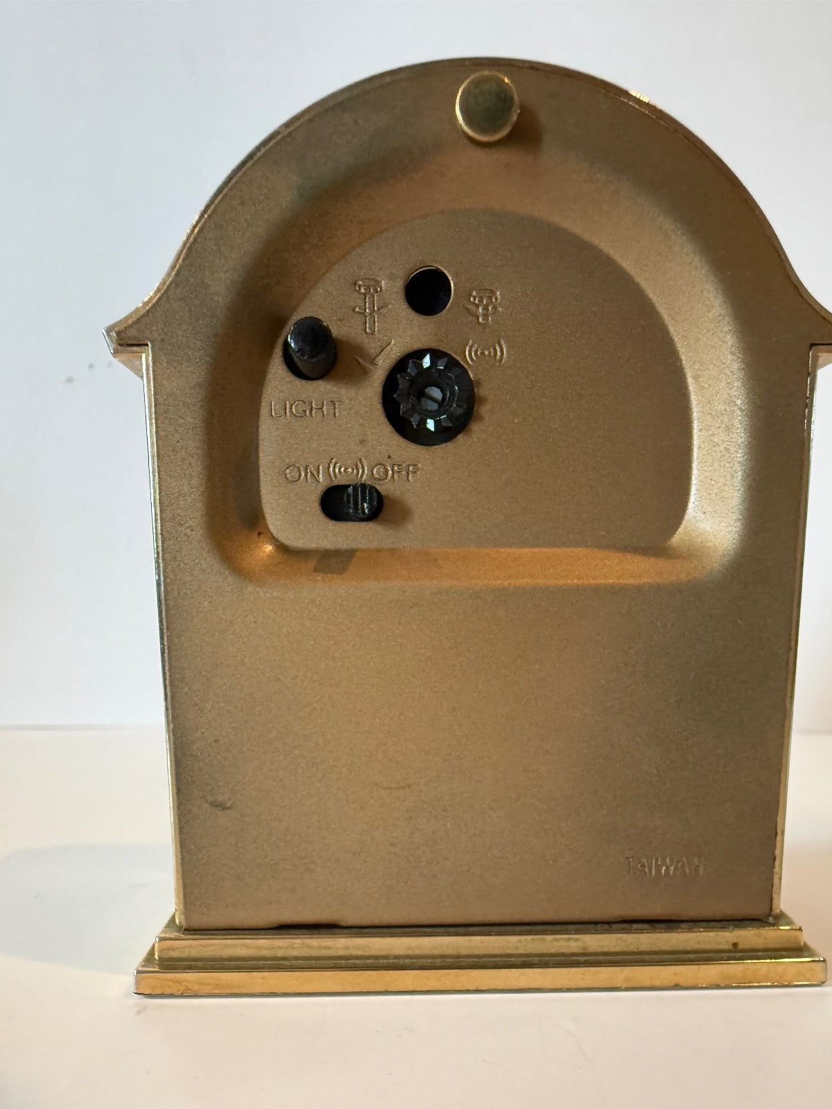 Vintage Mini Linden Quartz Floral Desk Alarm Clock Taiwan Gold Tone Untested