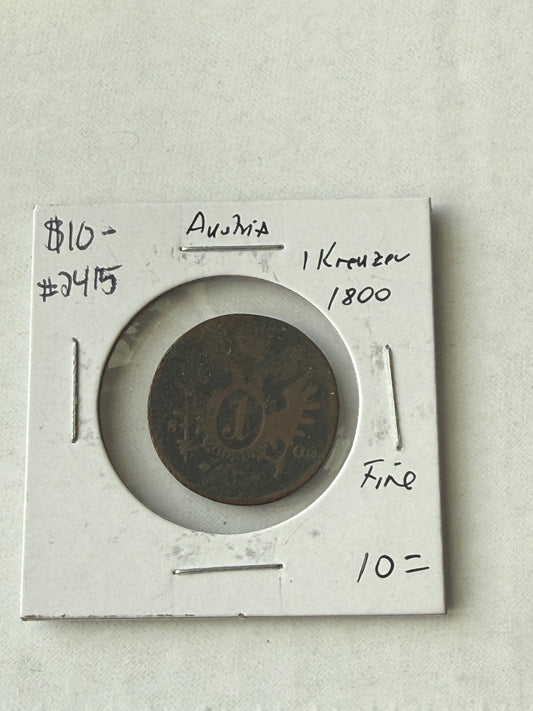 1800 Austria 1 Kreuzer Coin — product photograph 1