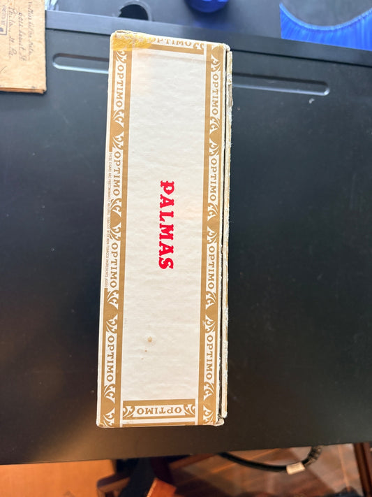 Vintage Optimo Palmas Very Mild 50 Cigar Cardboard Advertising Box Empty