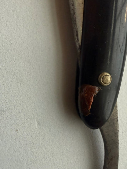 Vintage Robert Klaas Solingen Germany Straight Razor Carbon Steel Black Handle