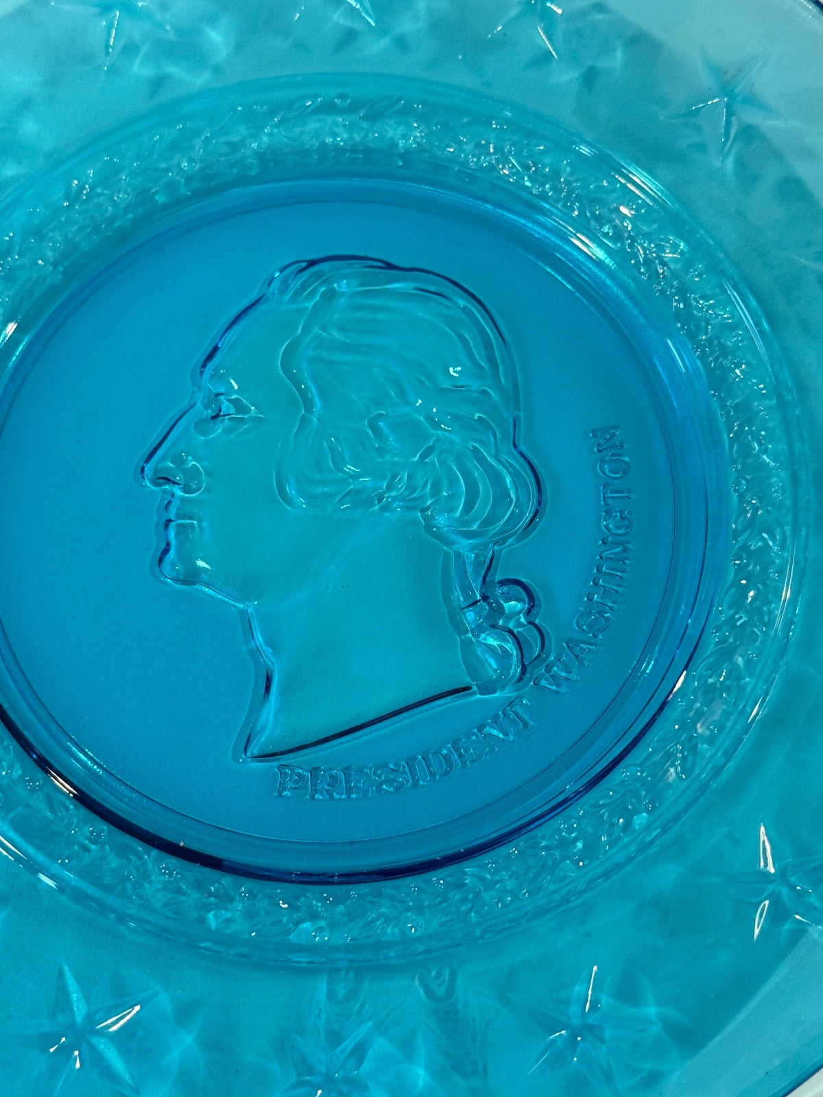 Vintage Wheaton Glass George Washington Blue Presidential Plate 8” – alternate product view 2 of 6