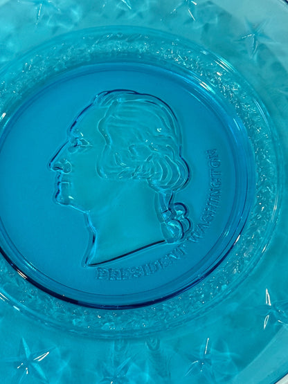 Vintage Wheaton Glass George Washington Blue Presidential Plate 8” – alternate product view 2 of 6