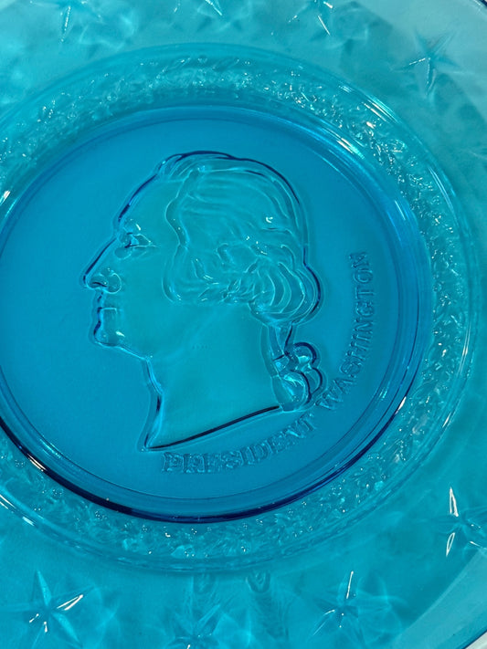Vintage Wheaton Glass George Washington Blue Presidential Plate 8” – alternate product view 2 of 6