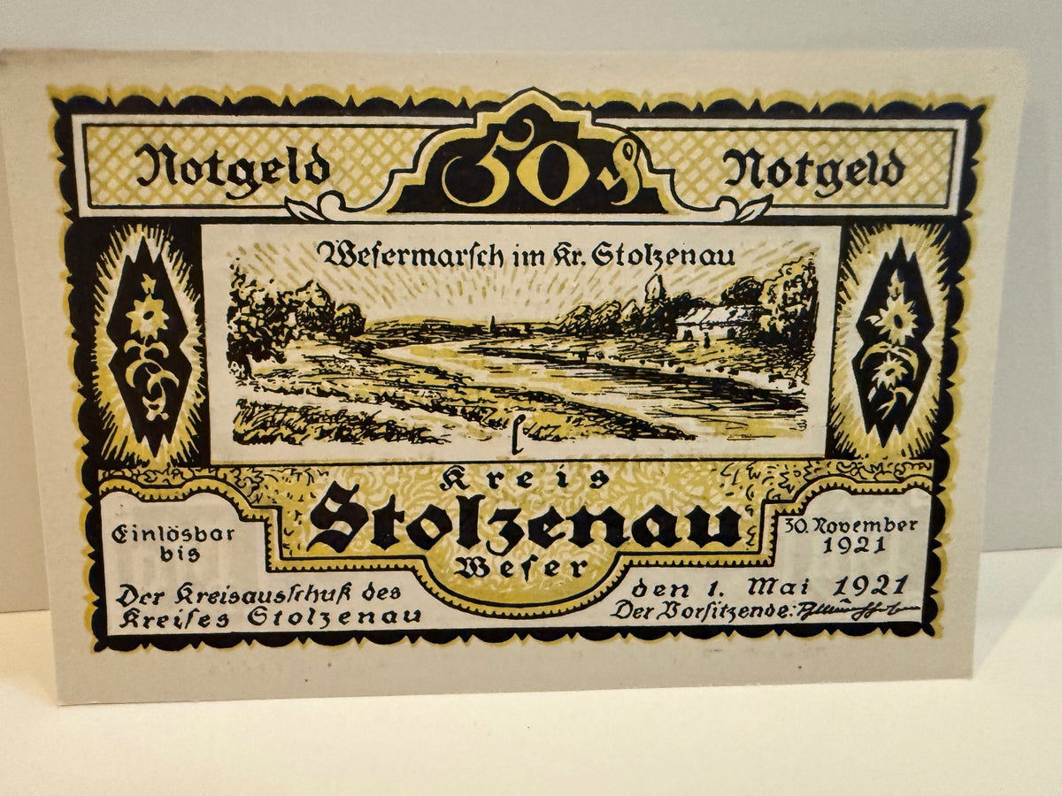 1921 Germany Stolzenau Weser Notgeld Lot 7 Notes 50 & 75 Pfennig - 28 – alternate product view 8 of 14