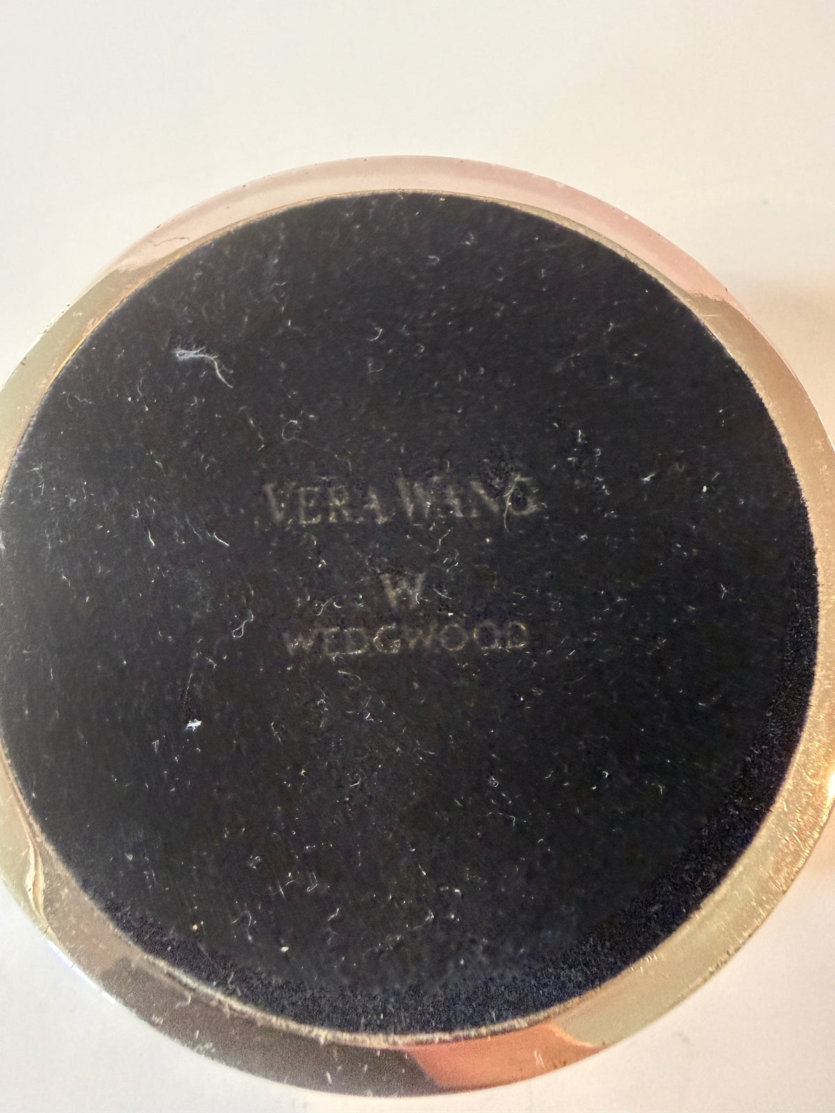 Vera Wang Wedgwood Silver Tone Trinket Box Gold Tone Lid Velvet Lined