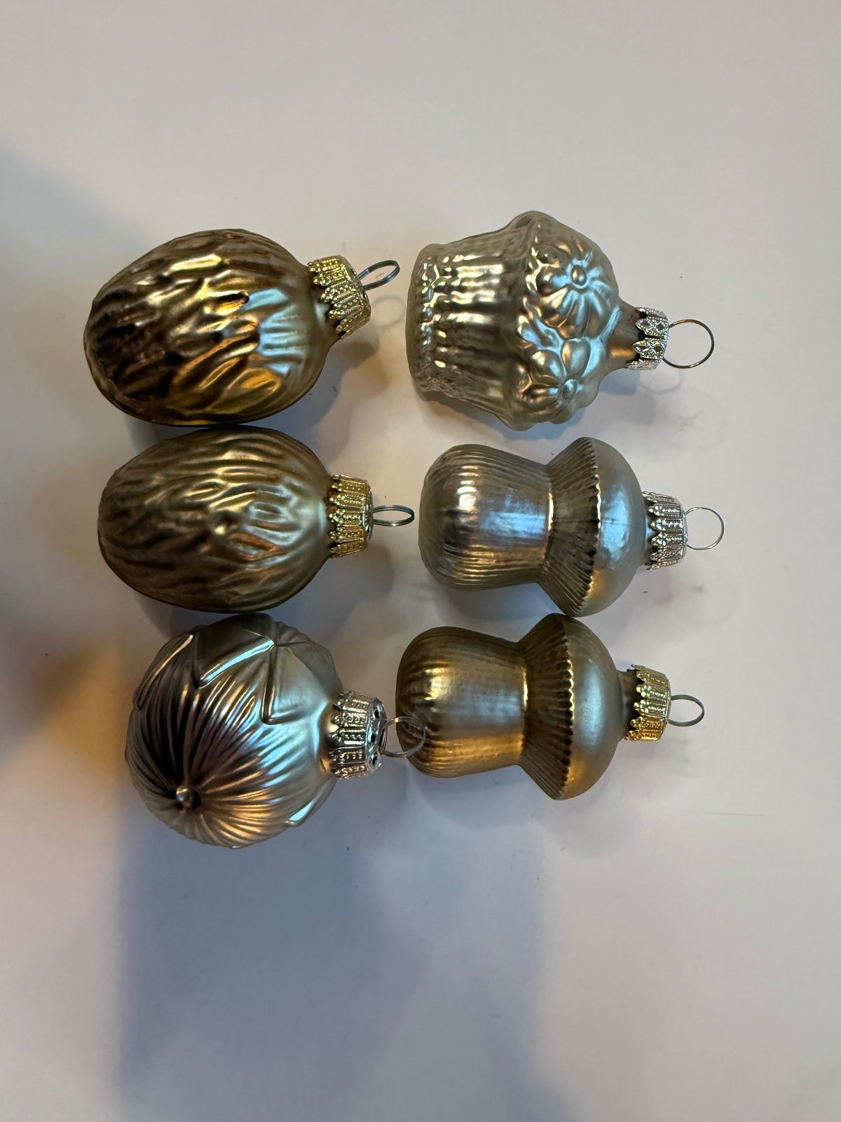 6 Vintage Germany Glass Christmas Ornaments Mushrooms Walnuts Basket – alternate product view 8 of 14