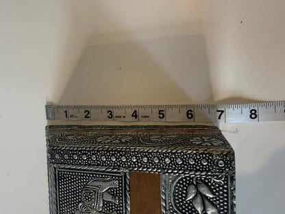 Embossed Metal Wall Mail Organizer Elephant Letter Holder India Style Decor