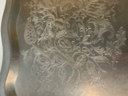 Vintage Wilson Special Brooklyn NY Aluminum Serving Tray Engraved Floral – alternate product view 2 of 6