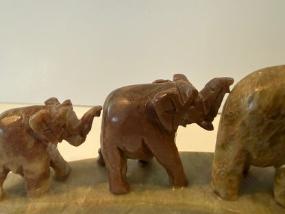 Vintage India Hand Carved Soapstone Elephant Family Figurine – 4 Elephants – alternate product view 3 of 11