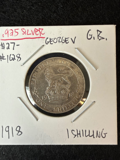 1918 Great Britain Shilling Coin — product photograph 1
