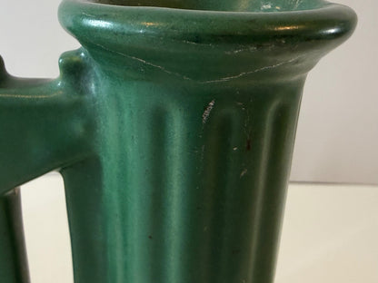 Antique Roseville Matte Green Gate Double Bud Vase — product photograph 6