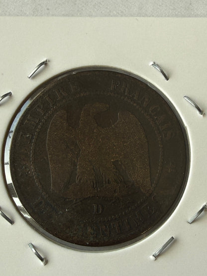 1853-D France 10 Centimes Coin — product photograph 3