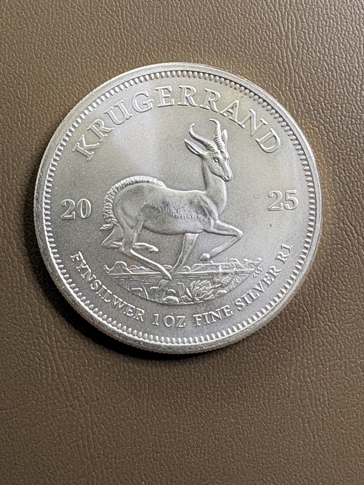 2025 South Africa 1 oz Silver Krugerrand .999 Fine Silver 1 Rand BU Coin