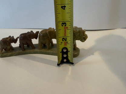 Vintage India Hand Carved Soapstone Elephant Family Figurine – 4 Elephants – alternate product view 11 of 11