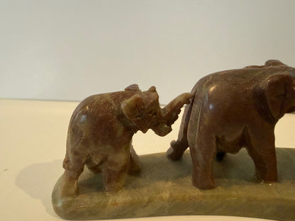 Vintage India Hand Carved Soapstone Elephant Family Figurine – 4 Elephants – alternate product view 5 of 11