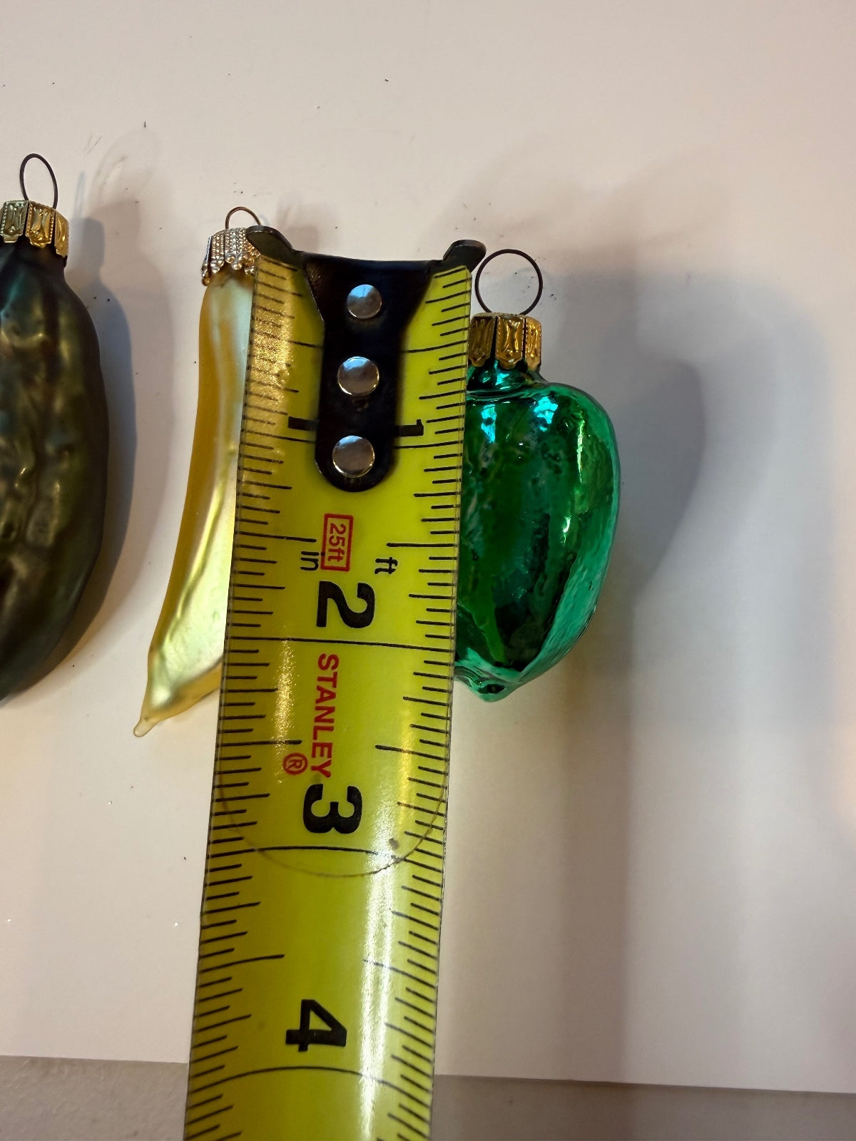 3 Vintage Germany Glass Vegetable Christmas Ornaments Banana Pickle Pepper – alternate product view 8 of 13