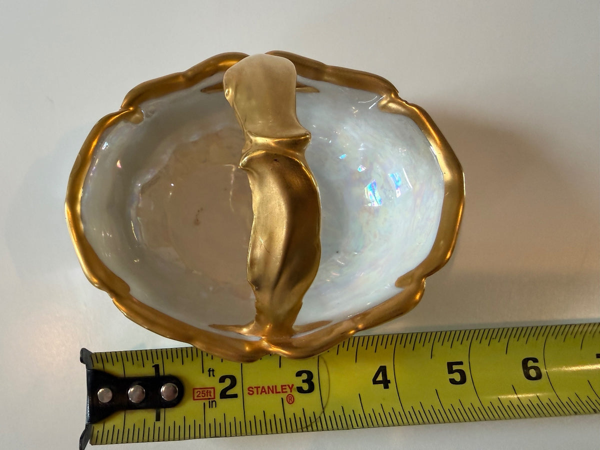 Antique PALT Czechoslovakia Porcelain Basket – Gold Gilt — product photograph 6