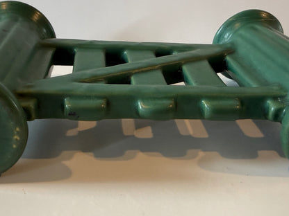 Antique Roseville Matte Green Gate Double Bud Vase — product photograph 10