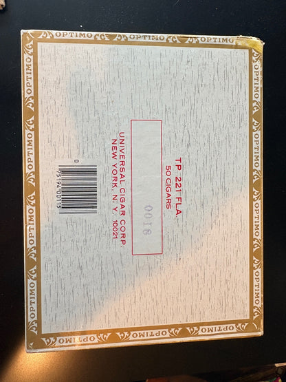Vintage Optimo Palmas Very Mild 50 Cigar Cardboard Advertising Box Empty
