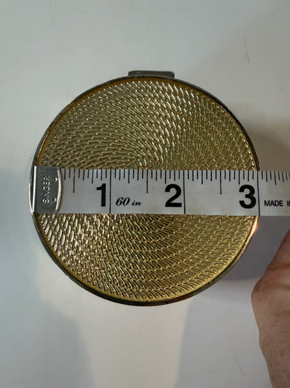 Vera Wang Wedgwood Silver Tone Trinket Box Gold Tone Lid Velvet Lined