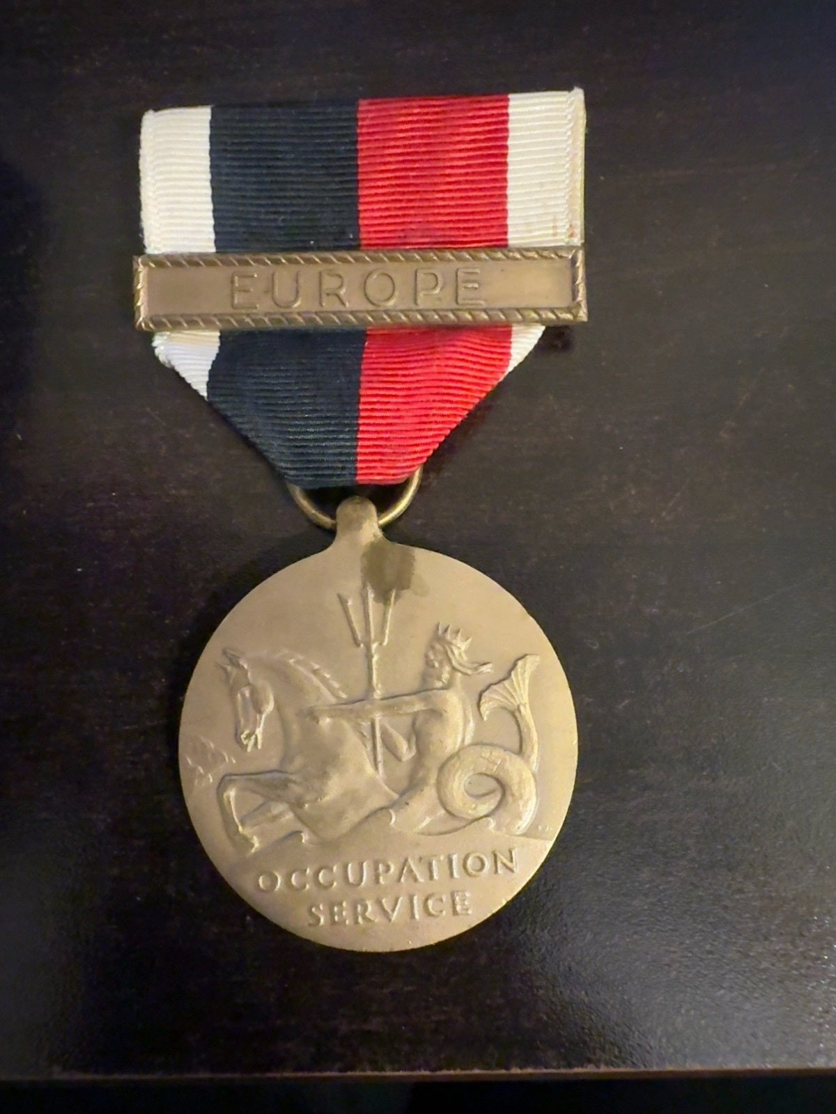 US Navy Occupation Service Medal Europe Clasp w/ Original Presentation Box WWII